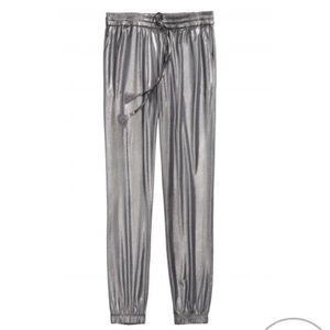 CALYPSO ST. BARTH sandon silver pants metallic disco stretch joggers size XS